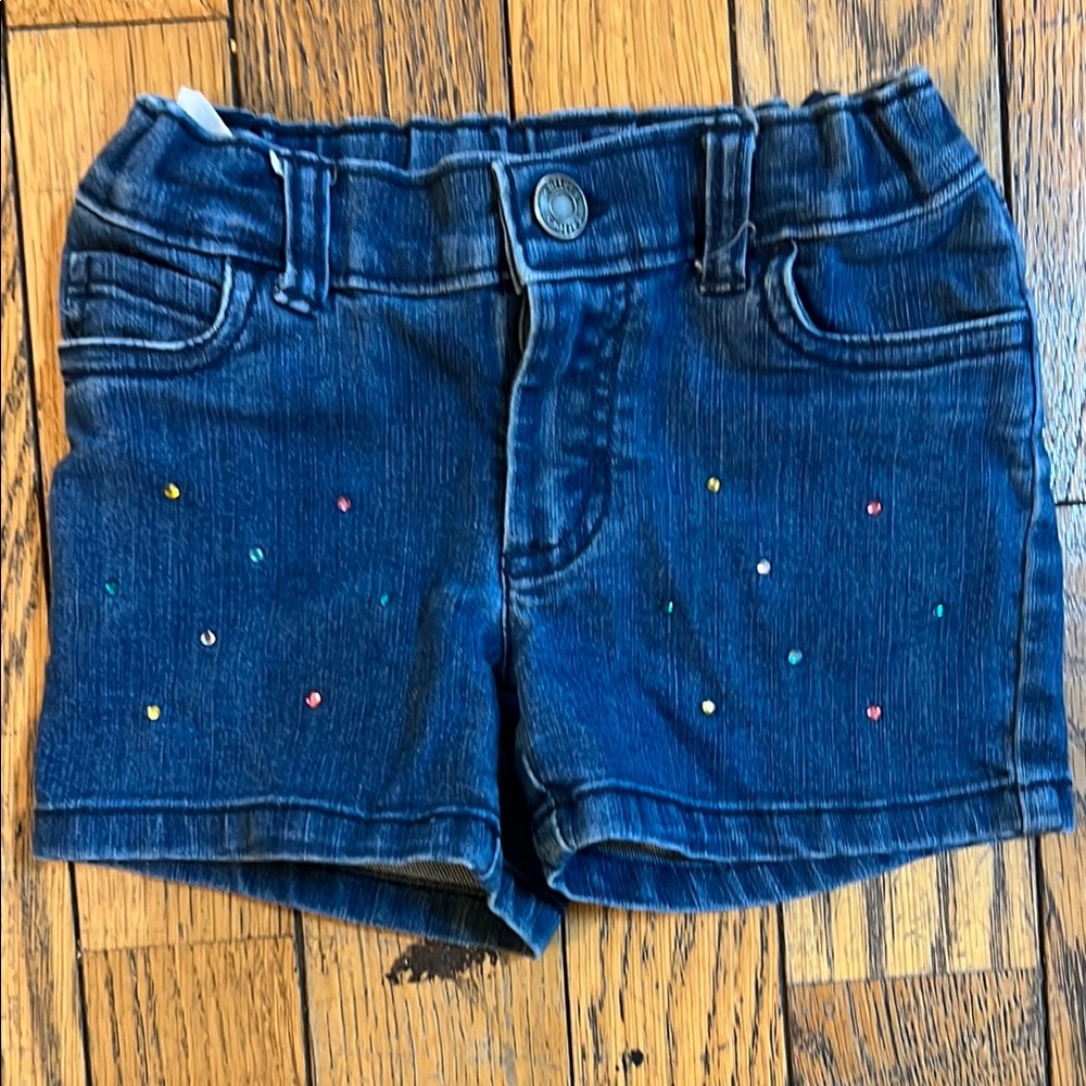 Denim Shorts with Colorful Studs
